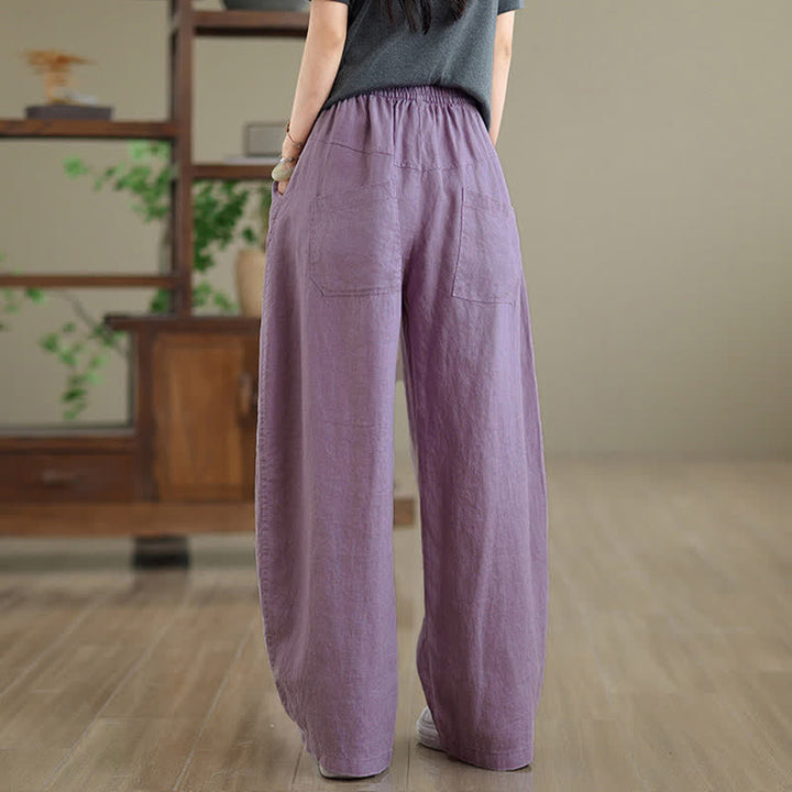 Pantalones anchos de algodón liso para mujer con bolsillos, estampado Buddha Stones. - image 2