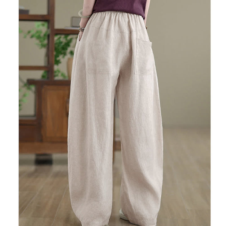 Pantalones anchos de algodón liso para mujer con bolsillos, estampado Buddha Stones. - image 14
