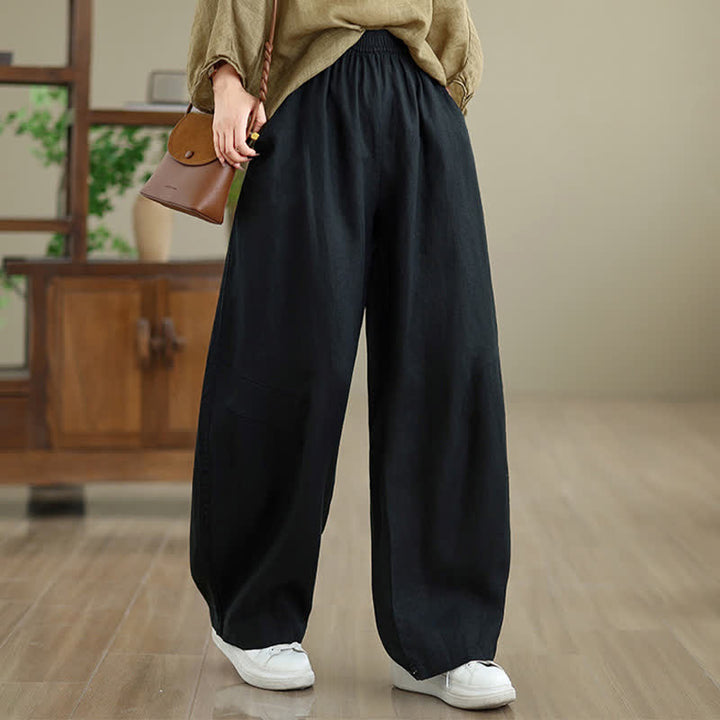 Pantalones anchos de algodón liso para mujer con bolsillos, estampado Buddha Stones. - image 27