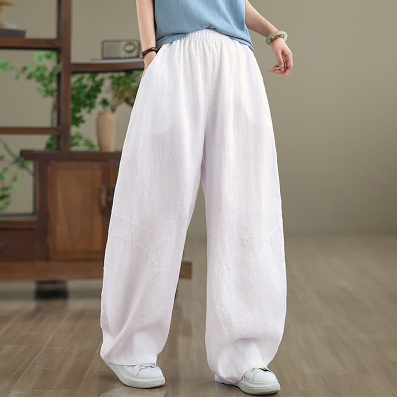 Pantalones anchos de algodón liso para mujer con bolsillos, estampado Buddha Stones. - image 22