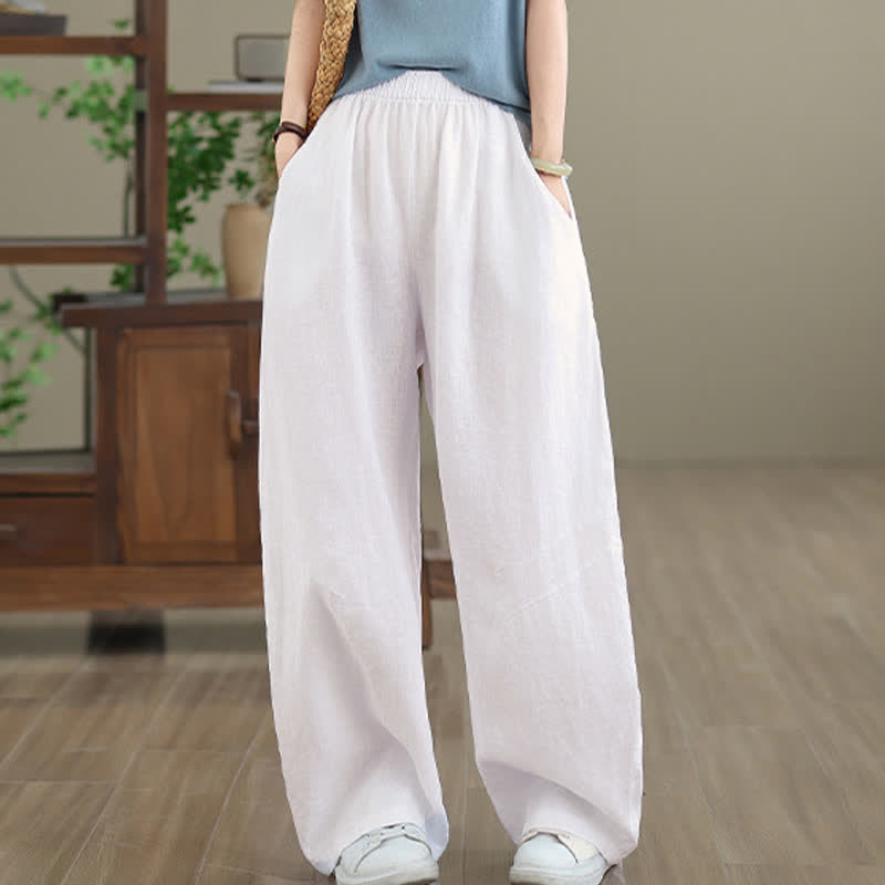 Pantalones anchos de algodón liso para mujer con bolsillos, estampado Buddha Stones. - image 23