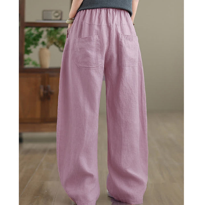 Pantalones anchos de algodón liso para mujer con bolsillos, estampado Buddha Stones. - image 8