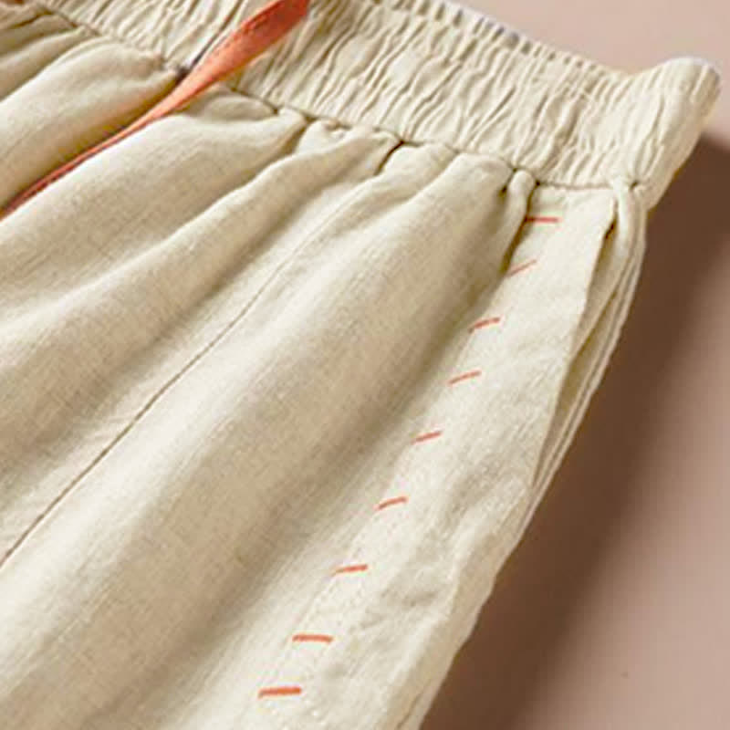Pantalones de mujer de pierna ancha con bolsillos, estilo casual, con abertura en el bajo y estampado de Buddha Stones. - image 2