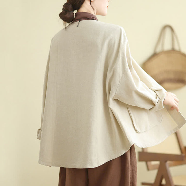 Chaqueta de mujer de manga larga con bolsillos y diseño sencillo de Buddha Stones - image 6
