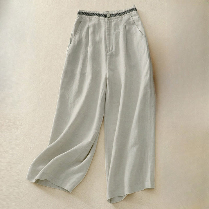 Pantalones cortos de mujer Buddha Stones, color liso, largo 7-8, pierna ancha, con bolsillos y cremallera. - Beige - US8-10，UK/AU12-14，EU40-42 (2XL) - image 5