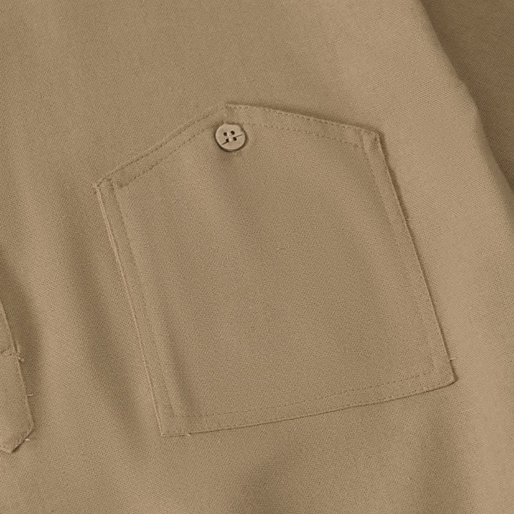 Buddha Stones Camisas de manga corta para hombre de estilo Tang casual de verano con cuello mandarín y bolsillo. - image 6