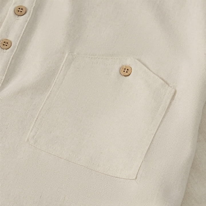 Buddha Stones Camisas de manga corta para hombre de estilo Tang casual de verano con cuello mandarín y bolsillo. - image 24