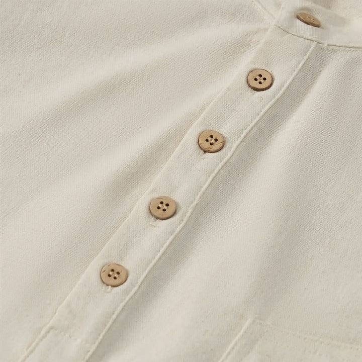 Buddha Stones Camisas de manga corta para hombre de estilo Tang casual de verano con cuello mandarín y bolsillo. - image 23