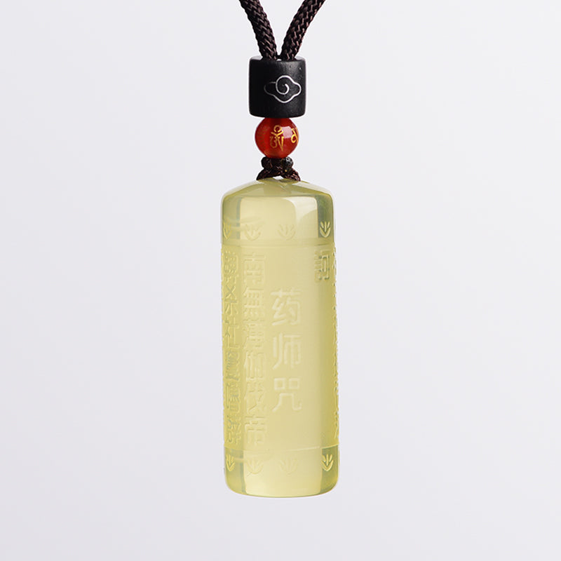 Colgante de collar de fuerza de felicidad de citrino de Sutra del corazón