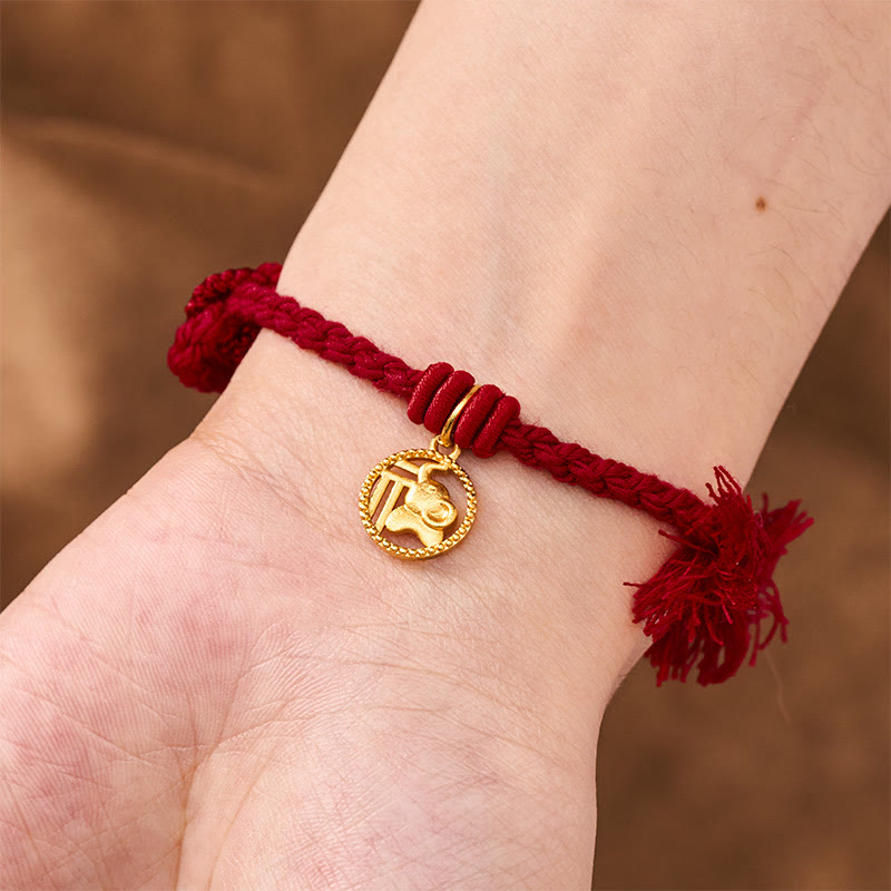 Buddha Stones Pulsera tibetana de equilibrio con cuerda roja y diseño de elefante Fu - image 16