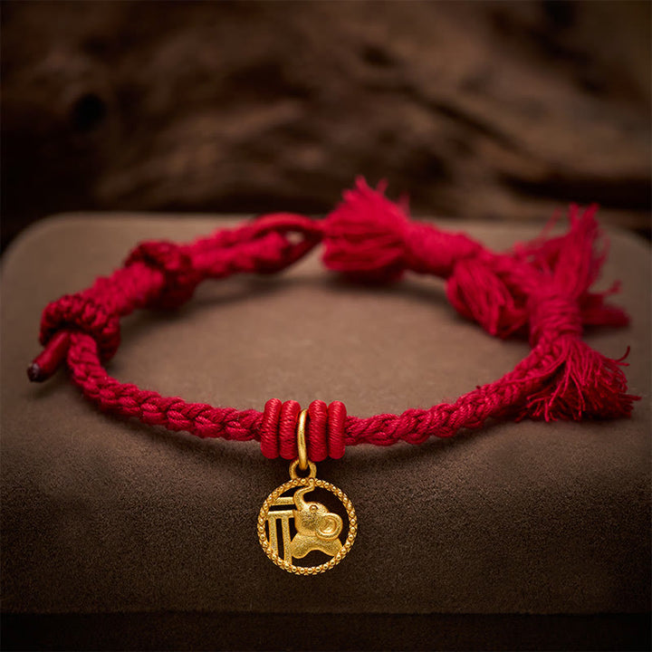 Buddha Stones Pulsera tibetana de equilibrio con cuerda roja y diseño de elefante Fu - image 14