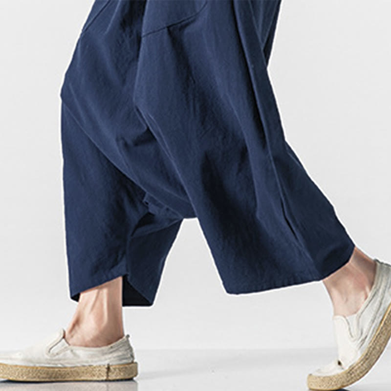 Pantalones de pierna ancha para hombre, talla 7-8, con bolsillos, diseño casual de tiro bajo y cordón ajustable, Buddha Stones. - image 7