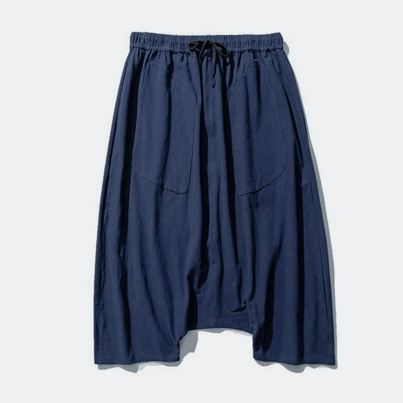 Pantalones de pierna ancha para hombre, talla 7-8, con bolsillos, diseño casual de tiro bajo y cordón ajustable, Buddha Stones. - image 8