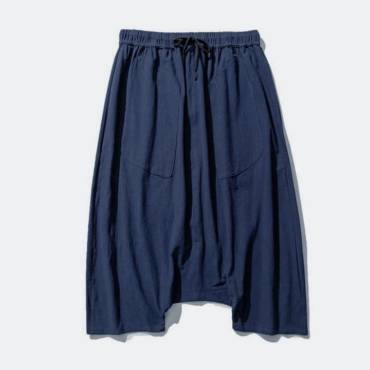 Pantalones de pierna ancha para hombre, talla 7-8, con bolsillos, diseño casual de tiro bajo y cordón ajustable, Buddha Stones. - image 8