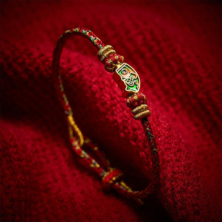 Buddha Stones Pulsera de cuerda tejida a mano con diseño de pez koi. - image 13