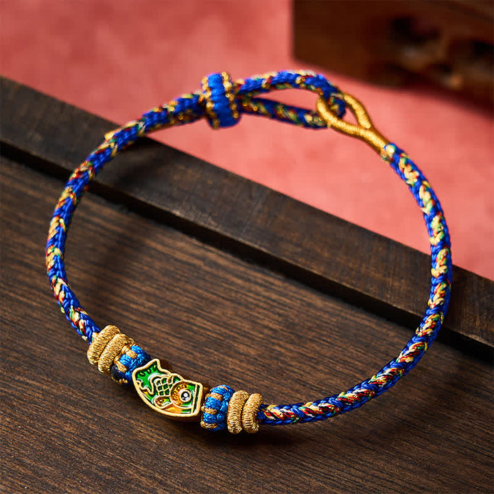 Buddha Stones Pulsera de cuerda tejida a mano con diseño de pez koi. - image 16