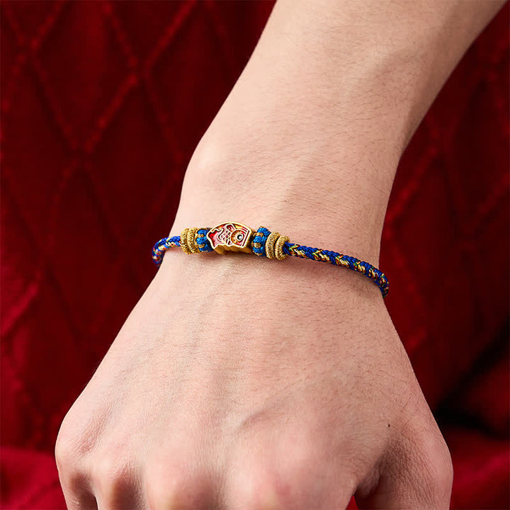Buddha Stones Pulsera de cuerda tejida a mano con diseño de pez koi. - image 19