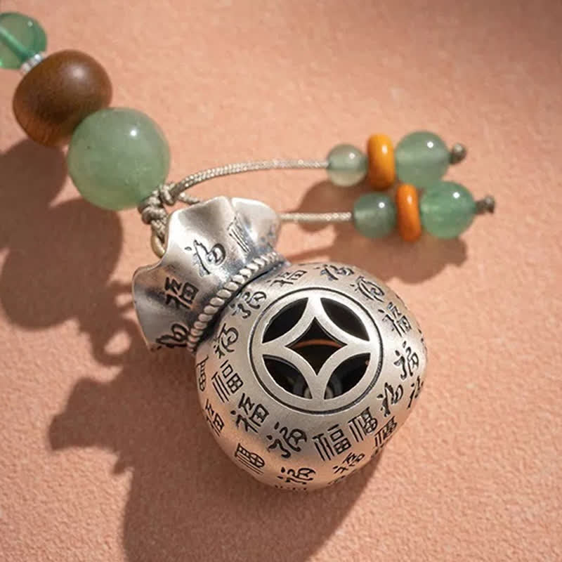 Buddha Stones Llaveros con cuentas y bolsa de bendiciones tejida a mano con el personaje de Copper Fu - image 12