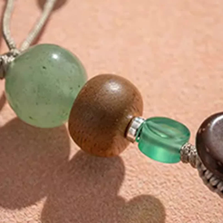 Buddha Stones Llaveros con cuentas y bolsa de bendiciones tejida a mano con el personaje de Copper Fu - image 13