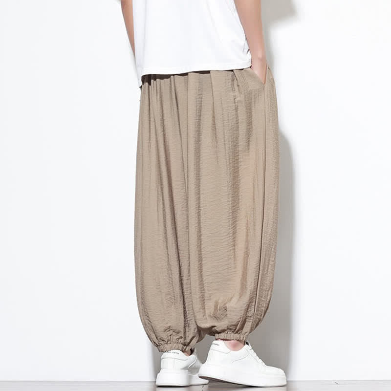 Buddha Stones Pantalones cortos holgados de estilo bohemio con cordón ajustable para hombre, estilo harem, con bolsillo. - image 29