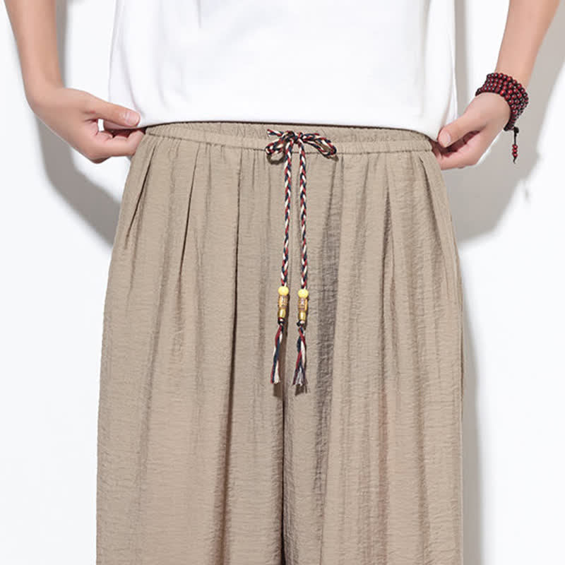 Buddha Stones Pantalones cortos holgados de estilo bohemio con cordón ajustable para hombre, estilo harem, con bolsillo. - image 34