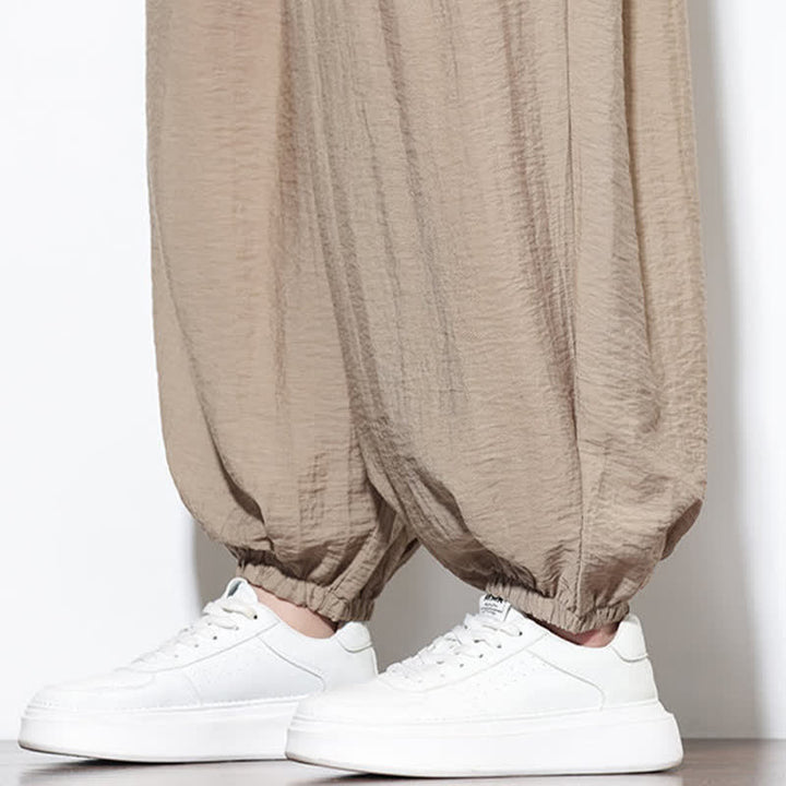 Buddha Stones Pantalones cortos holgados de estilo bohemio con cordón ajustable para hombre, estilo harem, con bolsillo. - image 36