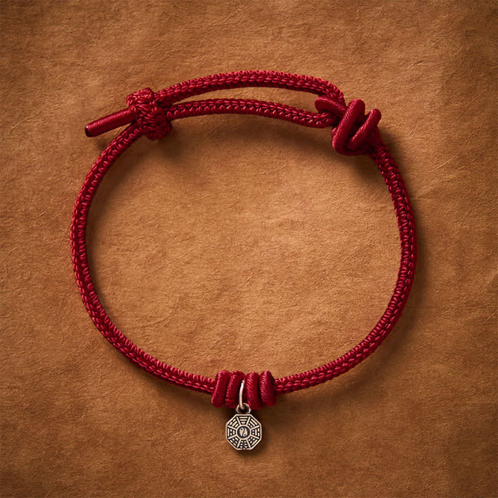 Buddha Stones Pulsera de conexión de hilo rojo Bagua de plata de ley 925 - Hilo rojo oscuro - 6,7–7,5 pulgadas (17–19 cm) - image 11