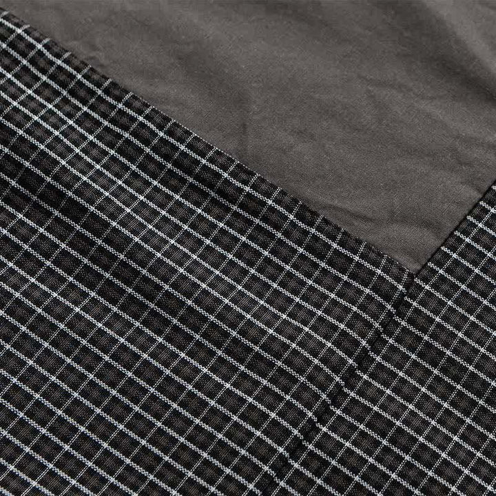 Buddha Stones Camisas de manga larga a cuadros con botones para hombre, estilo vintage, para primavera y otoño, con bolsillo. - image 17