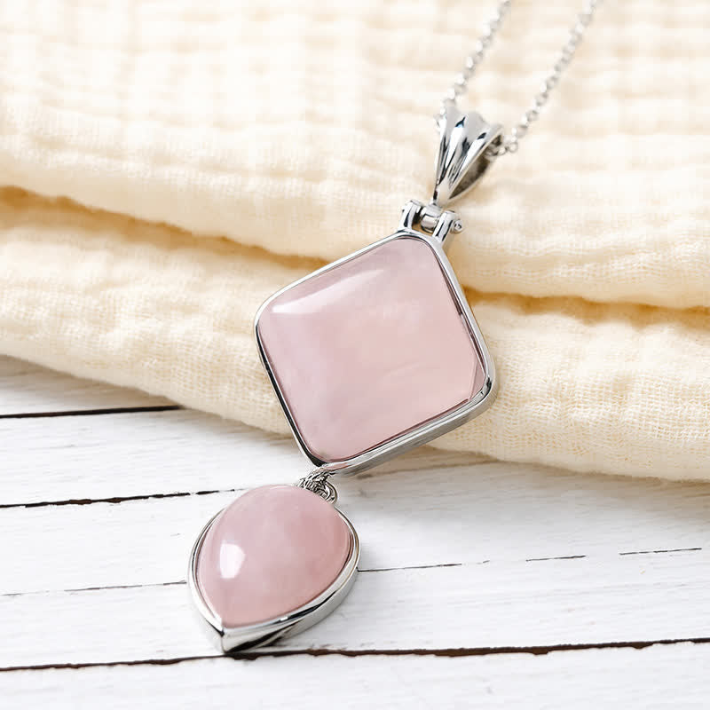 Buddha Stones Collar con colgante doble de ópalo de piedra natural y diseño de calma. - image 1
