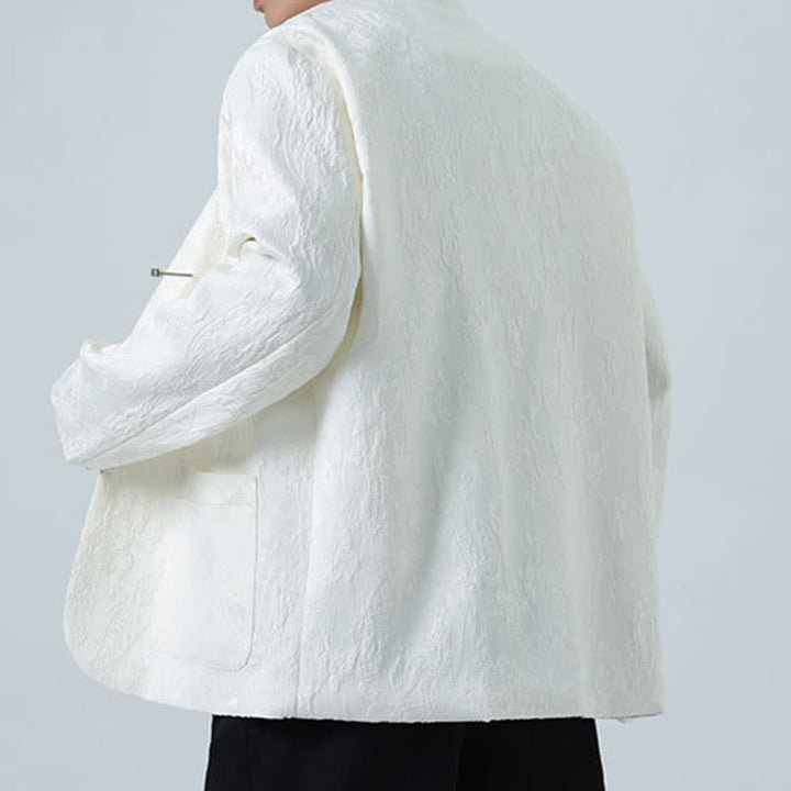Buddha Stones Chaquetas de hombre de estilo Tang vintage con cuello mandarín, botones de rana y estampado floral, ideales para otoño e invierno. - image 13