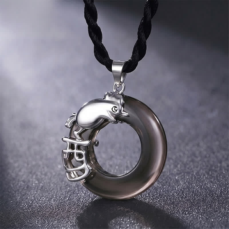 Buddha Stones Collar con colgante de la suerte con hebilla de la paz del zodíaco chino - Gallo - image 15