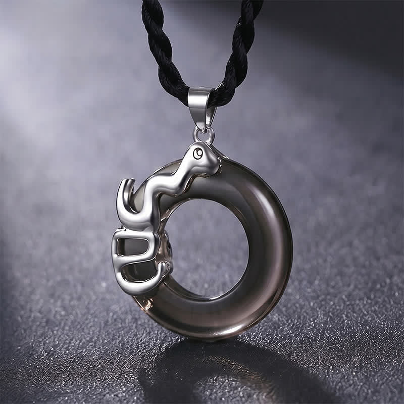 Buddha Stones Collar con colgante de la suerte con hebilla de la paz del zodíaco chino - Serpiente - image 11