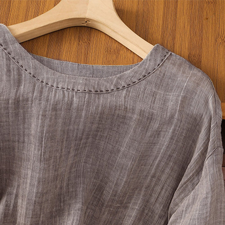 Camiseta de manga tres cuartos para mujer, estilo casual de verano, con cuello redondo y estampado de Buddha Stones. - image 20