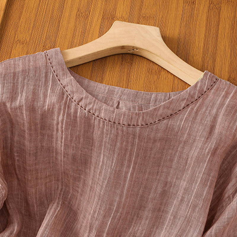 Camiseta de manga tres cuartos para mujer, estilo casual de verano, con cuello redondo y estampado de Buddha Stones. - image 26