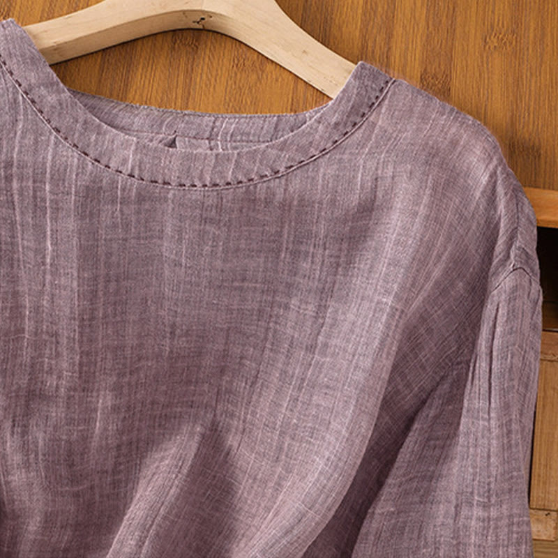 Camiseta de manga tres cuartos para mujer, estilo casual de verano, con cuello redondo y estampado de Buddha Stones. - image 12