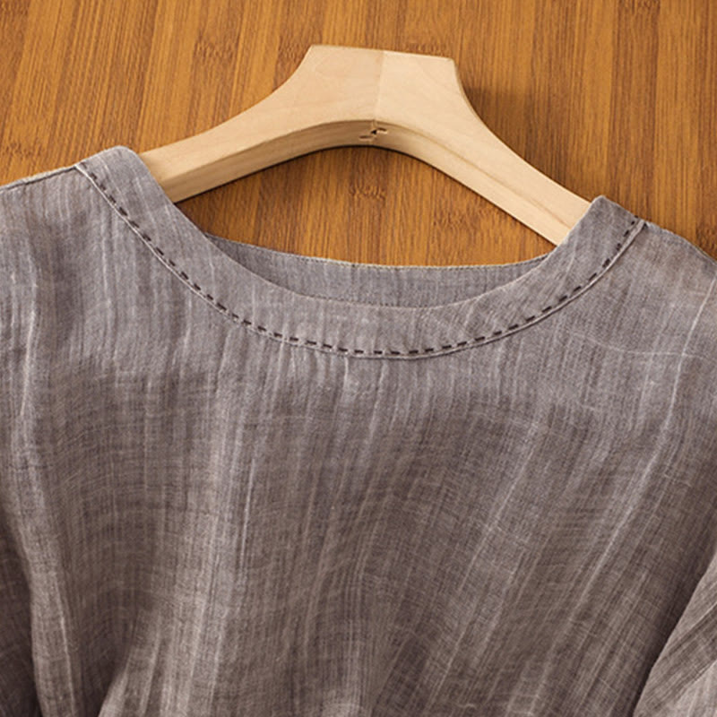 Camiseta de manga tres cuartos para mujer, estilo casual de verano, con cuello redondo y estampado de Buddha Stones. - image 18
