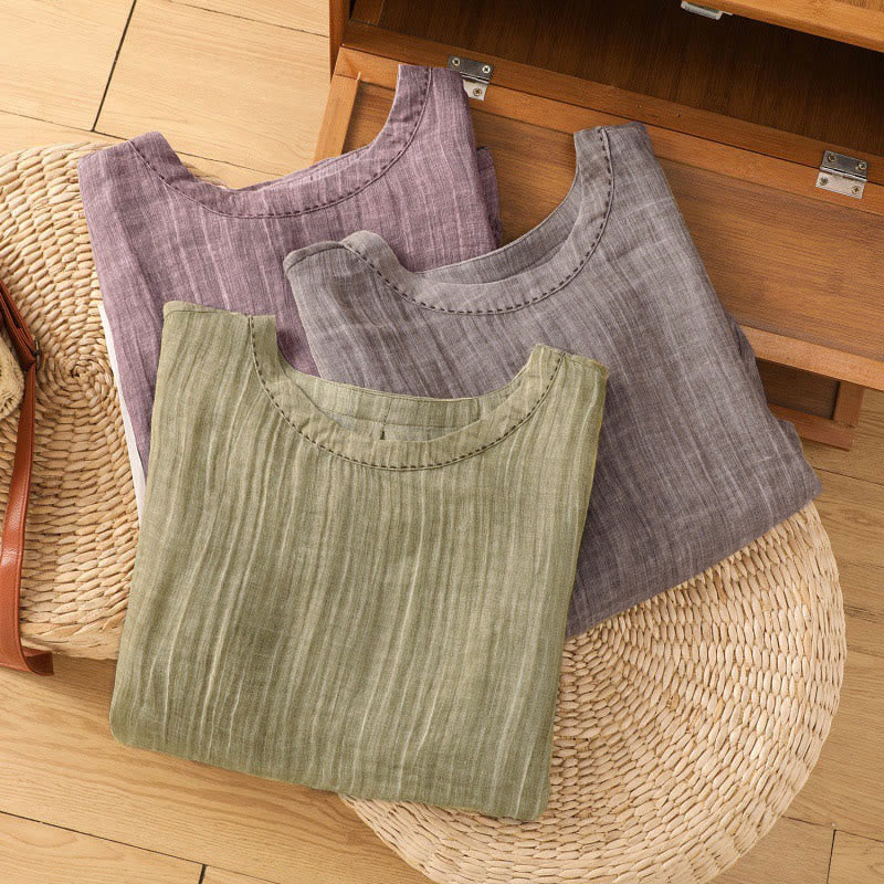 Camiseta de manga tres cuartos para mujer, estilo casual de verano, con cuello redondo y estampado de Buddha Stones. - image 30