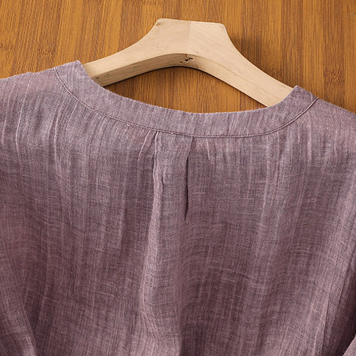 Camiseta de manga tres cuartos para mujer, estilo casual de verano, con cuello redondo y estampado de Buddha Stones. - image 11