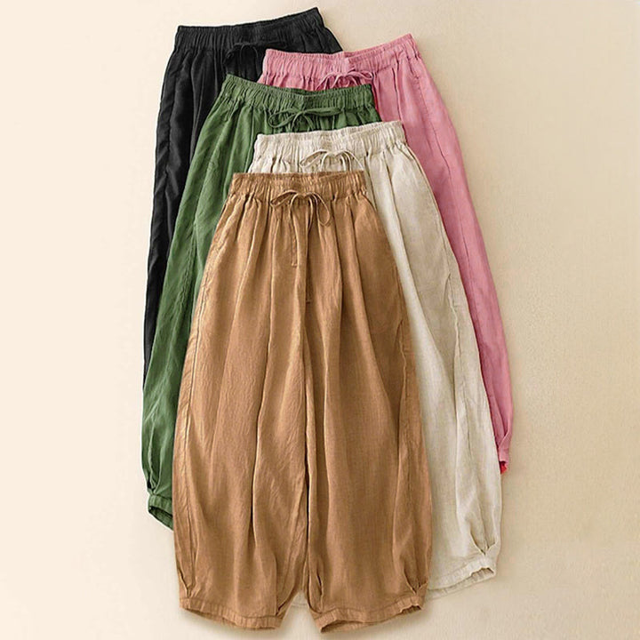 Pantalones capri harem cortos para mujer con cintura elástica y bolsillos, estampado Buddha Stones, ideales para el verano. - image 32
