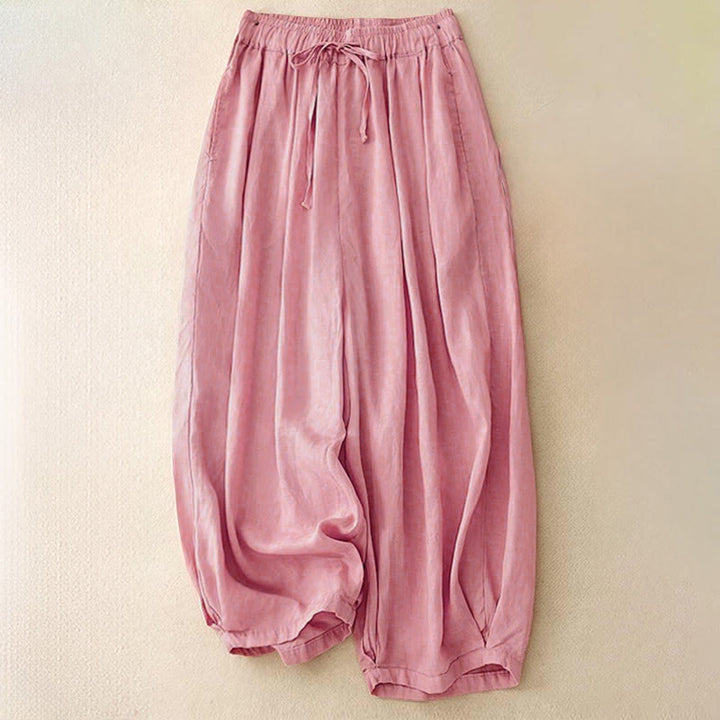 Pantalones capri harem cortos para mujer con cintura elástica y bolsillos, estampado Buddha Stones, ideales para el verano. - Rosa - US8-10，UK/AU12-14，EU40-42 (2XL) - image 18