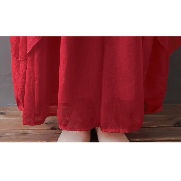 Vestido túnica midi con cuello en V y estampado de Buddha Stones, pantalones de pierna ancha, ropa para meditación, práctica zen y danza. - image 19