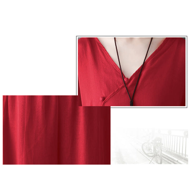 Vestido túnica midi con cuello en V y estampado de Buddha Stones, pantalones de pierna ancha, ropa para meditación, práctica zen y danza. - image 18