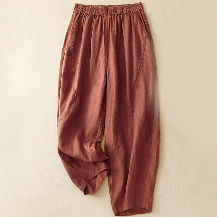Pantalones cortos informales lisos con estampado de Buddha Stones para mujer, estilo harem con bolsillos. - Granate - US8-10，UK/AU12-14，EU40-42 (2XL) - image 15