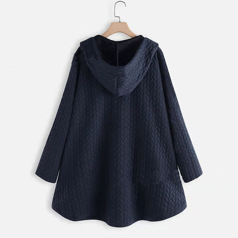 Abrigo largo con capucha y bolsillos para mujer, de manga larga, con estampado de espigas de trigo y diseño de Buddha Stones. - image 8