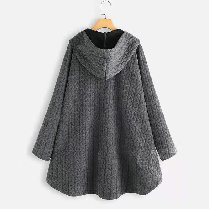 Abrigo largo con capucha y bolsillos para mujer, de manga larga, con estampado de espigas de trigo y diseño de Buddha Stones. - image 1