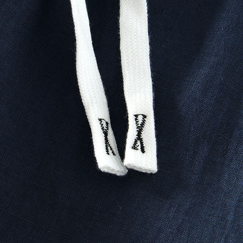 Pantalones de lino para hombre, largos hasta el tobillo, con bolsillos, de la Buddha Stones Fall Solid, con cordón ajustable y cintura elástica. - image 20