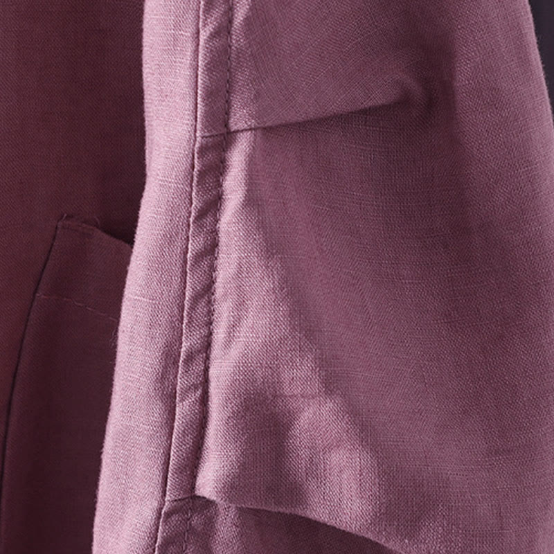Chaqueta de mujer con cuello en V, color liso y estampado de Buddha Stones, con bolsillos. - image 13