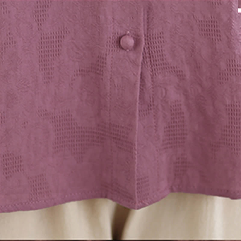 Buddha Stones Camisas de manga tres cuartos para mujer, estilo vintage Tang, con bordado floral, ideales para el verano. - image 7