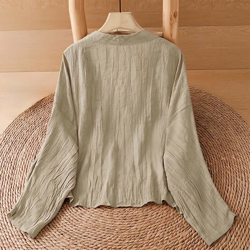 Buddha Stones Kimono de mujer liso con cordón, diseño arrugado y estilo bohemio informal de verano para mujer. - image 1