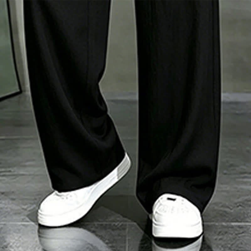 Buddha Stones Pantalones largos casuales de primavera/verano con cordón ajustable, color liso, para hombre, pierna recta, con bolsillo. - image 12